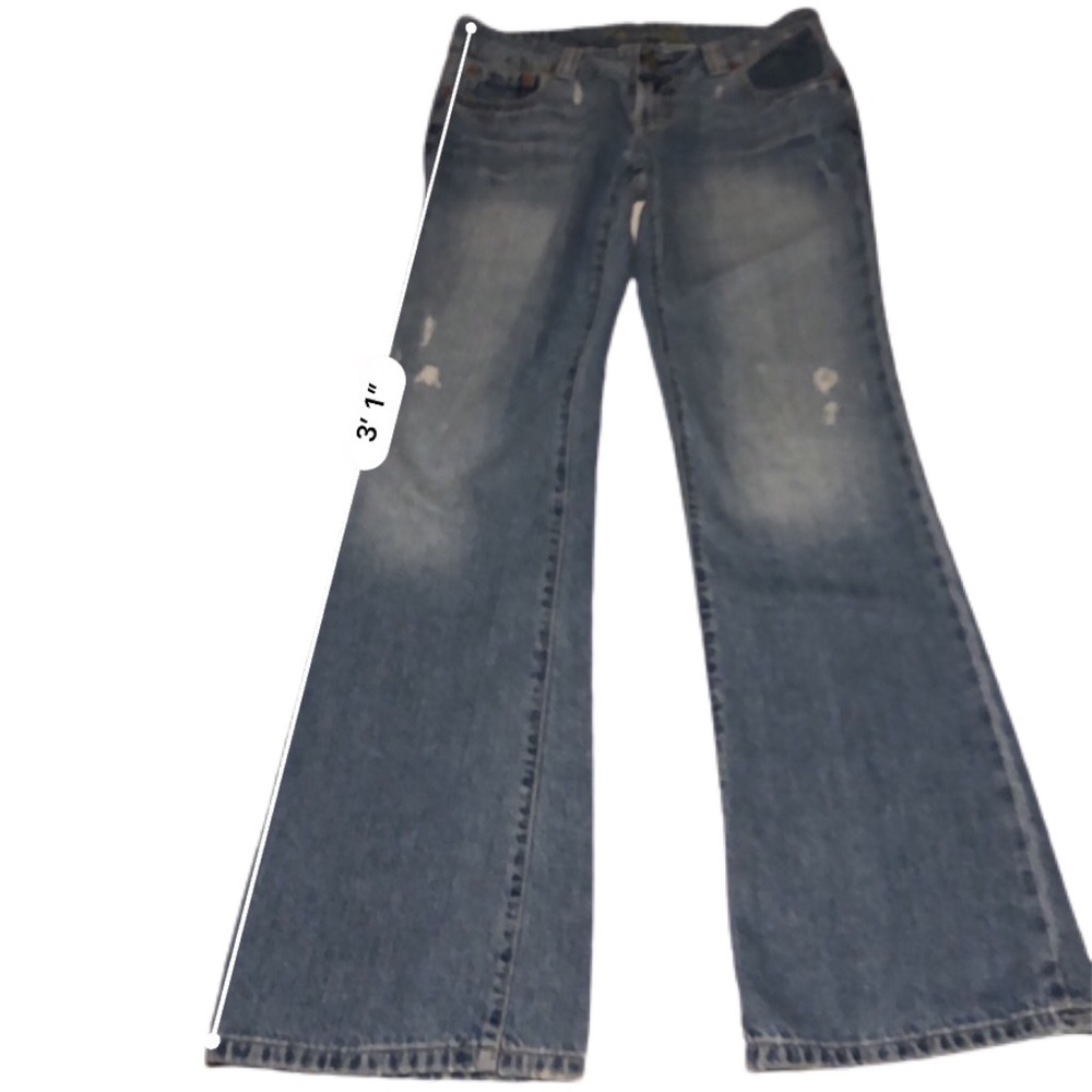 American Eagle Women’s boyfriend 77 Blue jeans Relaxed Fit Distressed SZ